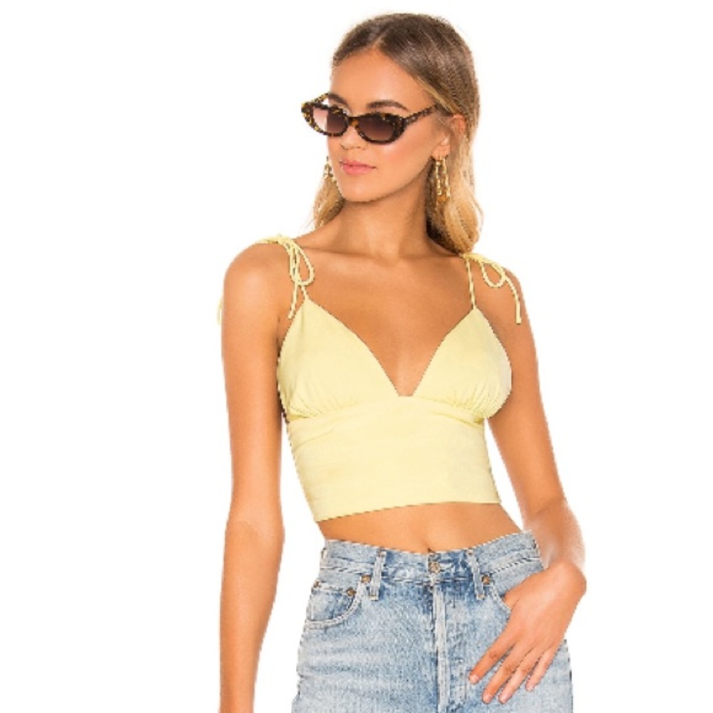 Revolve Superdown Petunia Tie Strap Top- Light Yellow